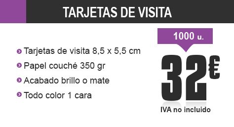 Oferta tarjeta de visita