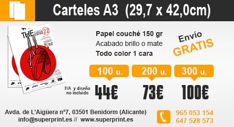Oferta impresión de carteles A3